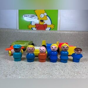 Vintage Little People Lot 5 People + 5 Vehicles